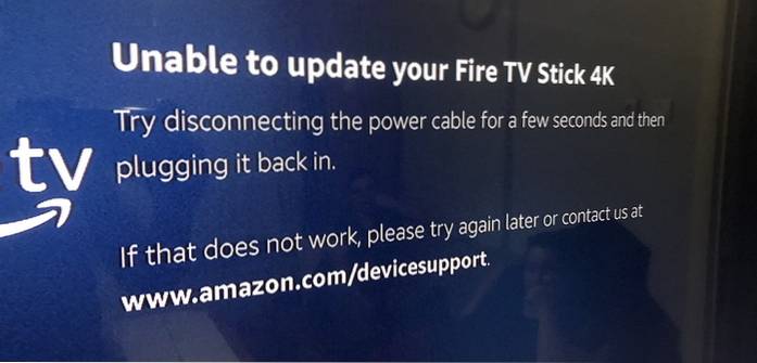 unable to update your fire tv stick