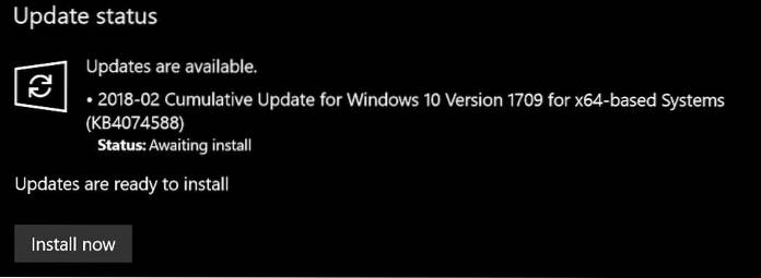 Nemohli jsme dokončit instalaci aktualizací Windows 10