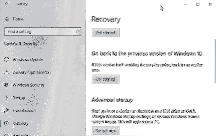 co se stane, když se vrátím k předchozí verzi Windows 10