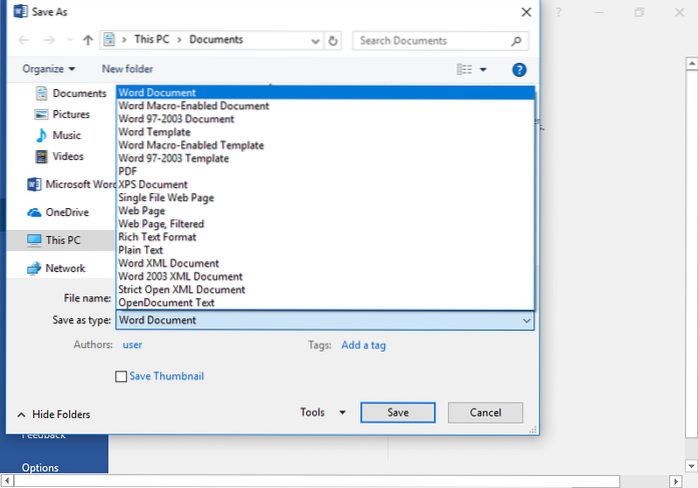 where to save documents
