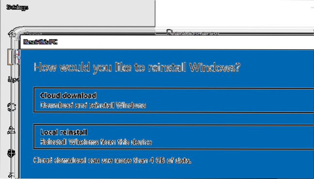což je lepší stahování z cloudu nebo místní přeinstalování