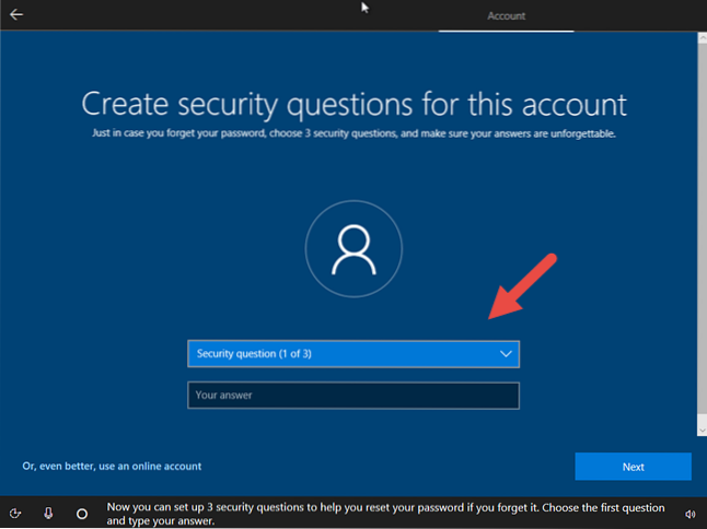 windows 10 3 security questions