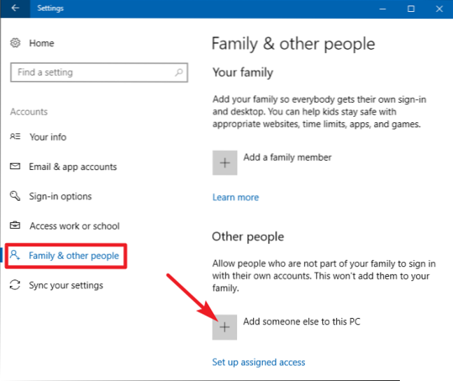 windows 10 add local user