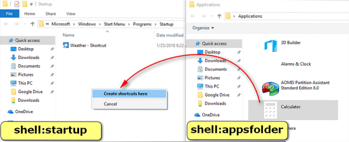 Windows 10 adaugă la pornire automată