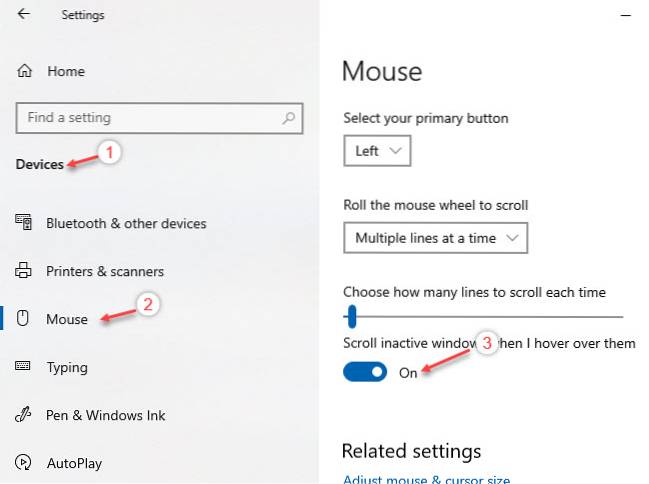 problem z automatycznym przewijaniem systemu Windows 10