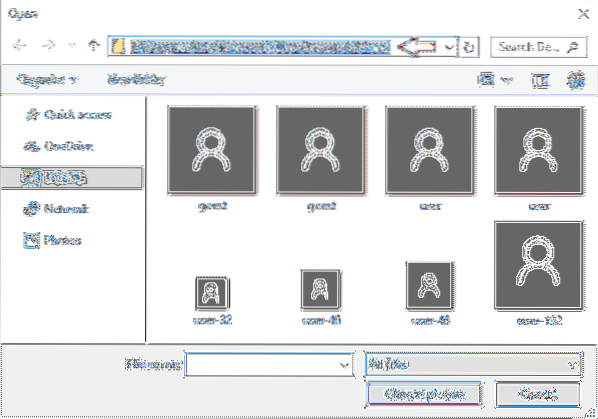 windows 10 avatar locatie