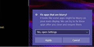 rozmyte aplikacje dla systemu Windows 10