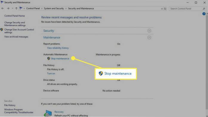 Windows 10 annule la mise à jour en cours
