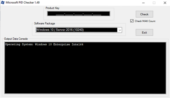 Windows 10 comprobar la validez de la clave