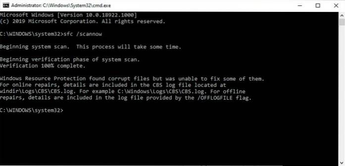 Windows 10 verifică fișierele de sistem