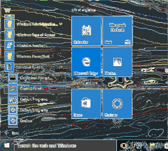 panou de control Windows 10 cmd