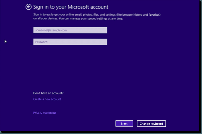 Windows 10 vytvořit místní účet