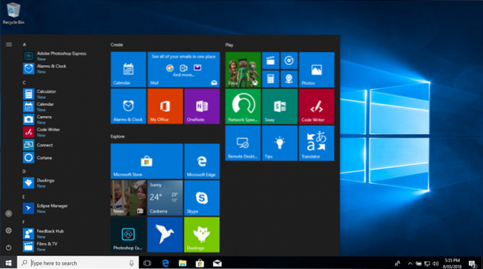 windows 10 standardoppsett