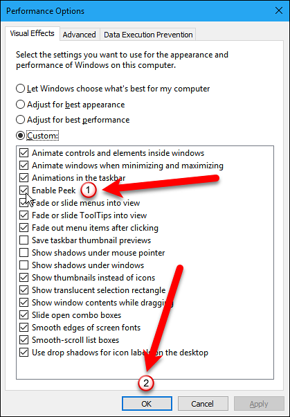 windows 10 disable aero