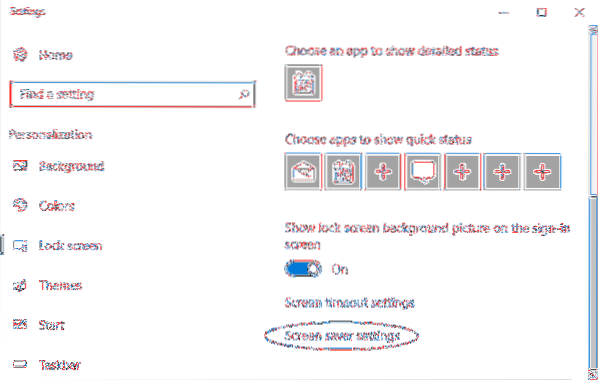 Windows 10 desativar protetor de tela