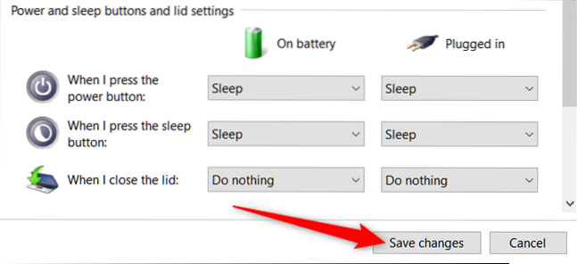 o windows 10 não dorme quando a tampa do monitor externo está fechada