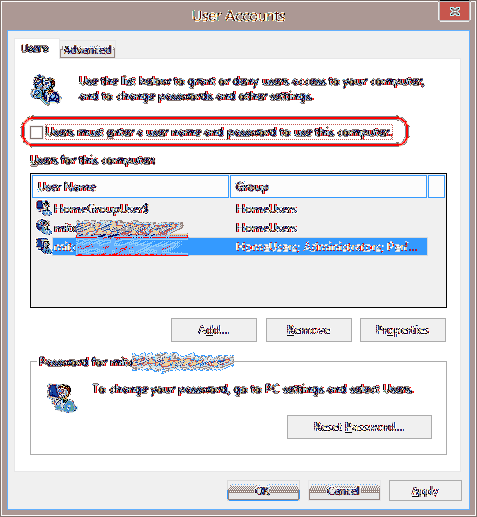 Windows 10 habilitar inicio de sesión automático