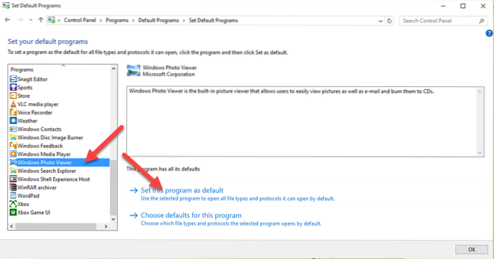 Windows 10 habilita el visor de fotos regedit
