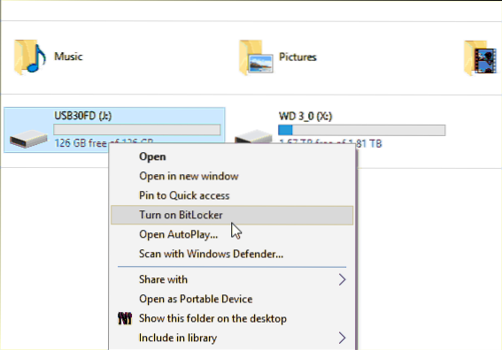 windows 10 encrypt memory stick