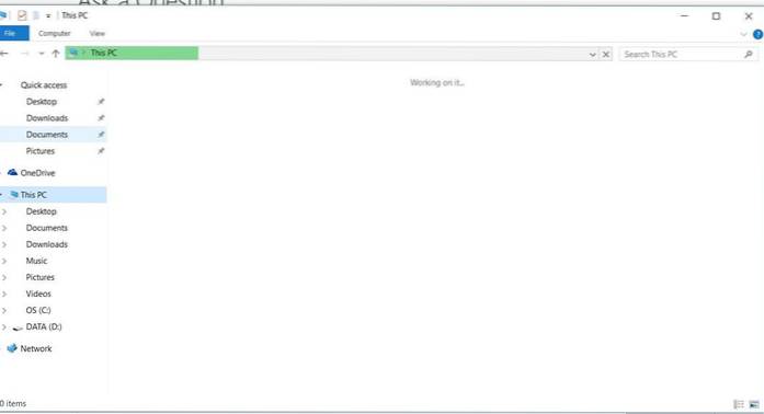 windows 10 explorer trabalhando nisso