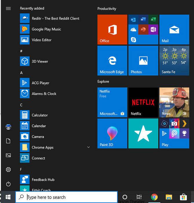 recursos do windows 10