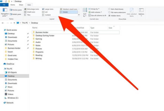 Windows 10-Datei-Explorer-Symbole zu klein