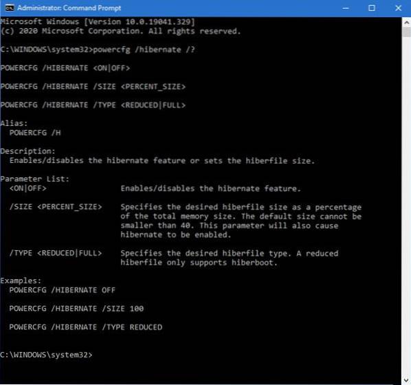 rozmiar systemu Windows 10 hiberfil sys