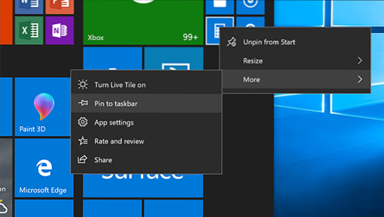 Windows 10, wie man an die Taskleiste anheftet