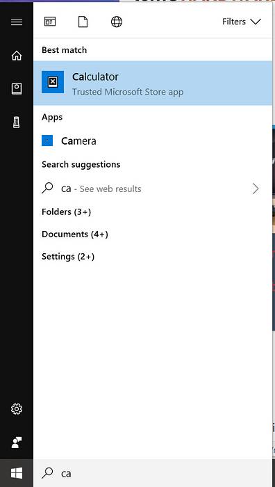 pictogramele Windows 10 lipsesc în căutare