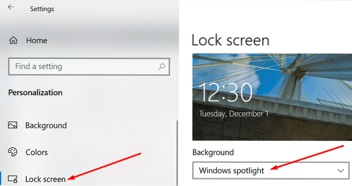 El fondo de pantalla de la pantalla de bloqueo de Windows 10 no cambia