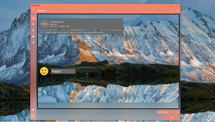 widgets de pantalla de bloqueo de Windows 10