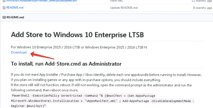 magazin de instalare Windows 10 ltsc