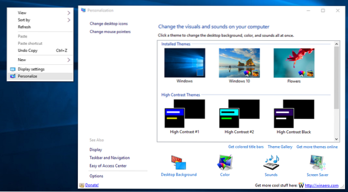windows 10 personalisering