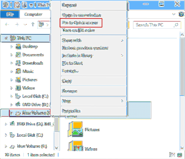 Windows 10 pin do szybkiego dostępu nie działa