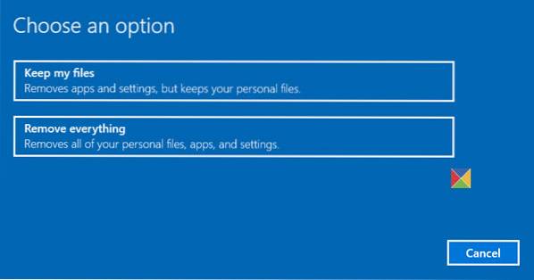 Windows 10 installerar om utan att förlora appar