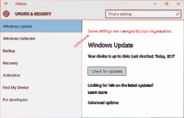 windows 10 eliminar las políticas de la organización