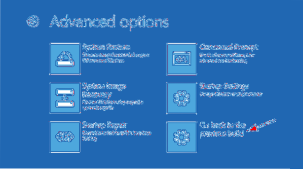 actualización de reversión de Windows 10