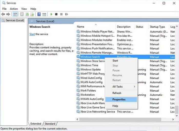 vyhledávání v systému Windows 10 není psaní