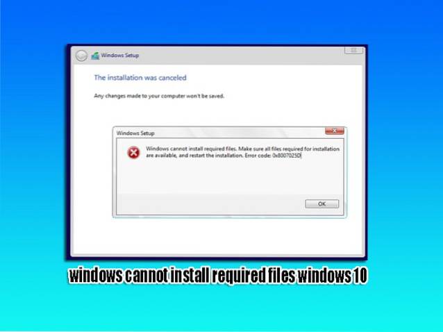 error de configuración de windows 10