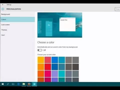 windows 10 taskbar color