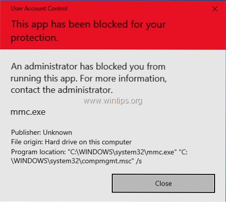 windows 10 this app is blocked for your protection