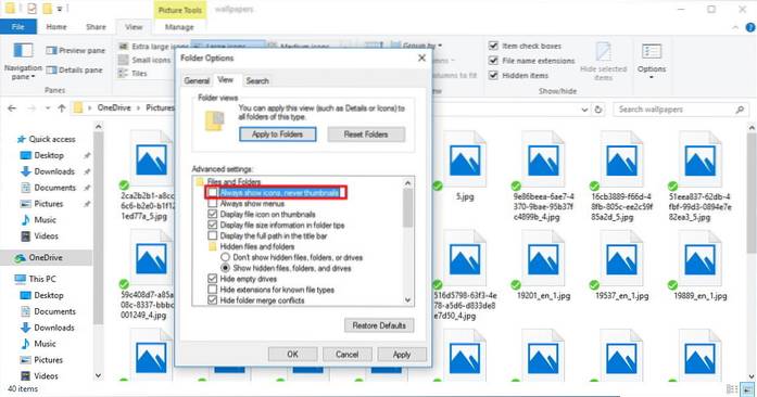 windows 10 miniatyrbilder vises ikke