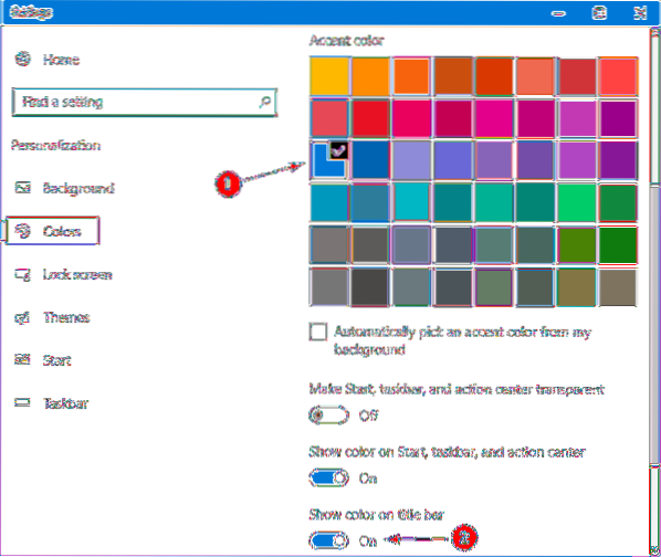 windows 10 top bar color