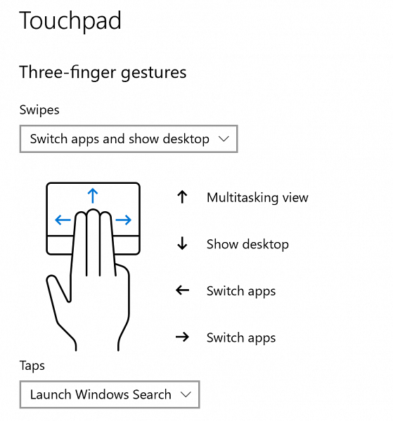 Windows 10 pekplatta gester fungerar inte
