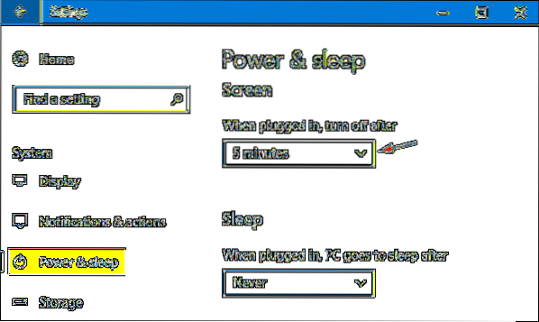 Windows 10 stänger av skärmen