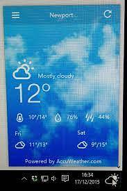 windows 10 weather in notification area