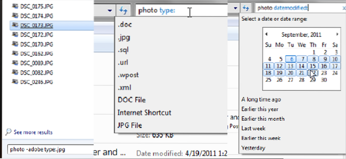 windows 7 search syntax