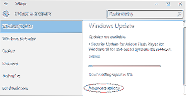 automatické aktualizace systému Windows