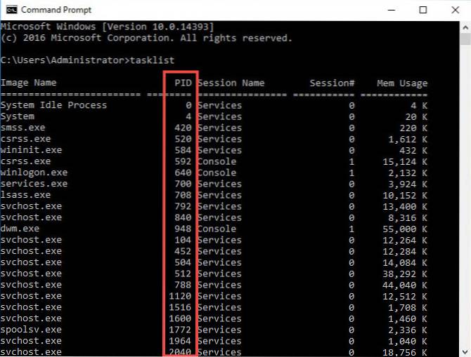 windows get-process id