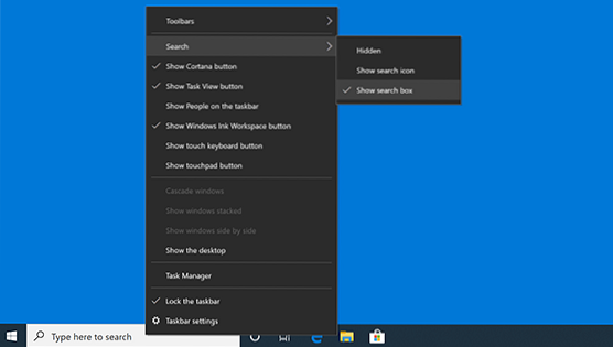 Windows Suchleiste ausblenden